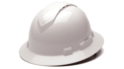 Pyramex Ridgeline Full Brim White Vented 4 Pt Ratchet Suspension