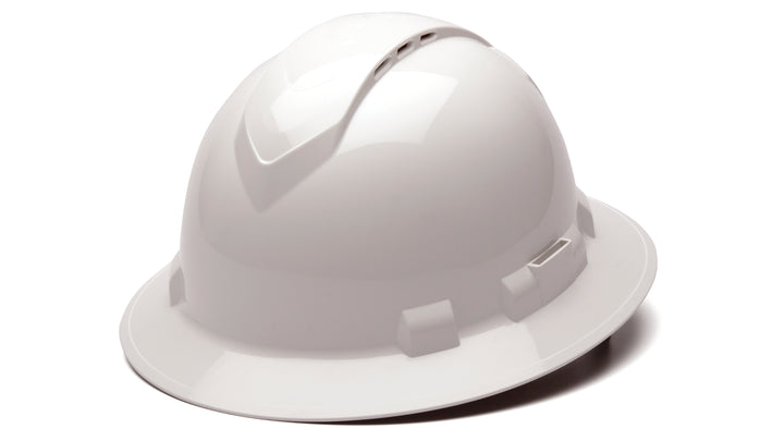 Pyramex - White Ridgeline Vented Full Brim 4 Pt Ratchet Suspension - 12/Each