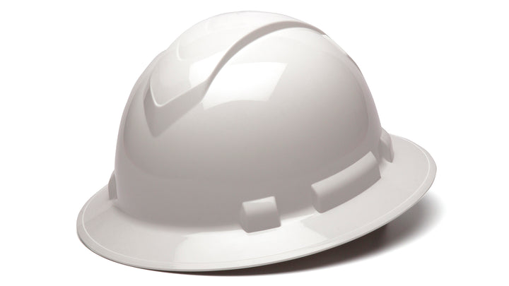 Pyramex - Ridgeline Hard Hat - White-Ridgeline Full Brim 4 Pt Ratchet Suspension - 12/Each