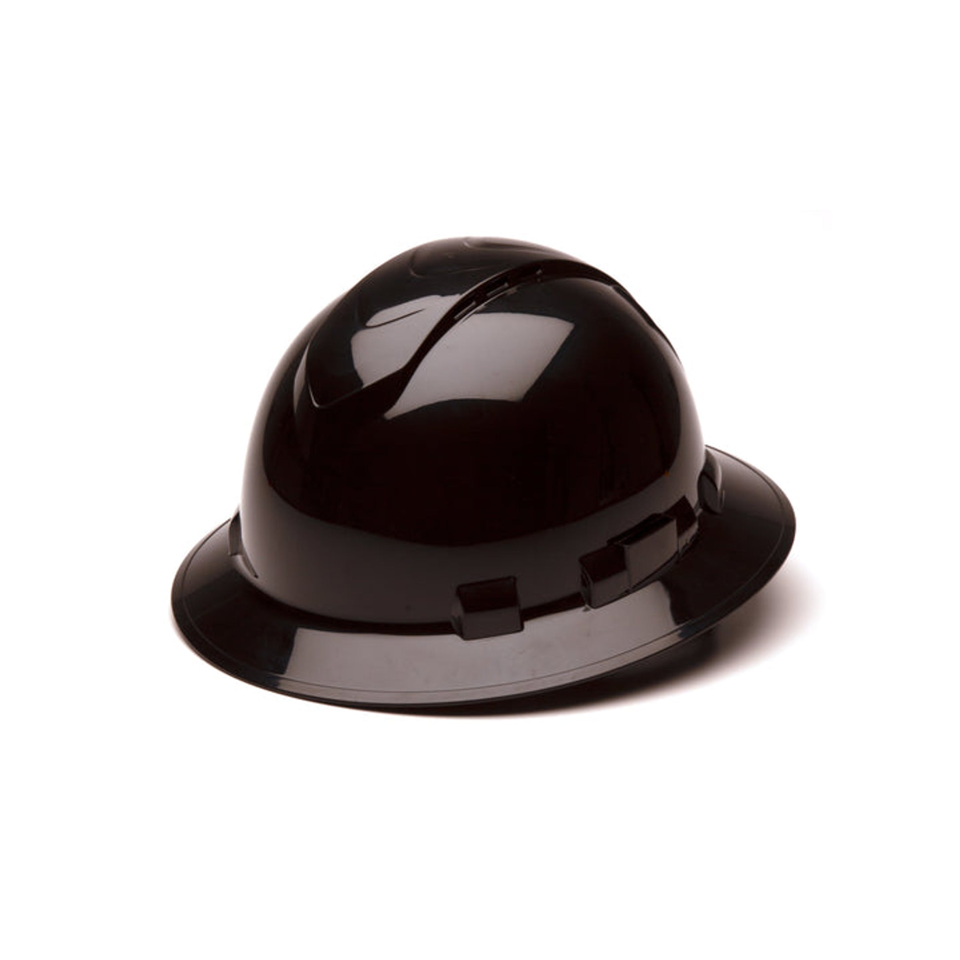 Pyramex - Ridgeline Vented Hard Hat - Black-Ridgeline Full Brim 4 Pt Ratchet Suspension - 12/Each