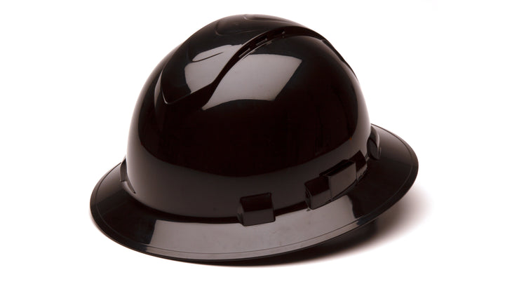 Pyramex - Ridgeline Vented Hard Hat - Black-Ridgeline Full Brim 4 Pt Ratchet Suspension - 12/Each