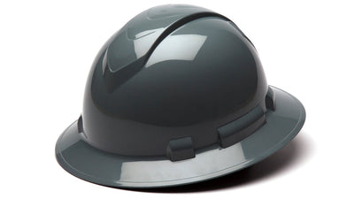 Pyramex Ridgeline Full Brim Hard Hat Slate Gray 4 Pt Ratchet Suspension