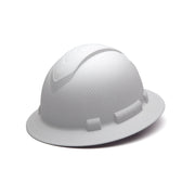 Pyramex - Ridgeline Full Brim Hard Hat - Matte White Graphite Pattern -Ridgeline Full Brim 4 Pt Ratchet Suspension - 12/Each