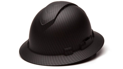 Pyramex Ridgeline Full Brim Matte Black Graphite Pattern Vented 4 Pt Ratchet Suspension