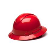 Pyramex - Ridgeline Full Brim Hard Hat - Red-Ridgeline Full Brim 4 Pt Ratchet Suspension - 12/Each