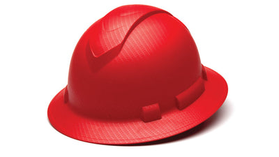 Pyramex Ridgeline Full Brim 4Pt Ratchet - Matte Red Graph