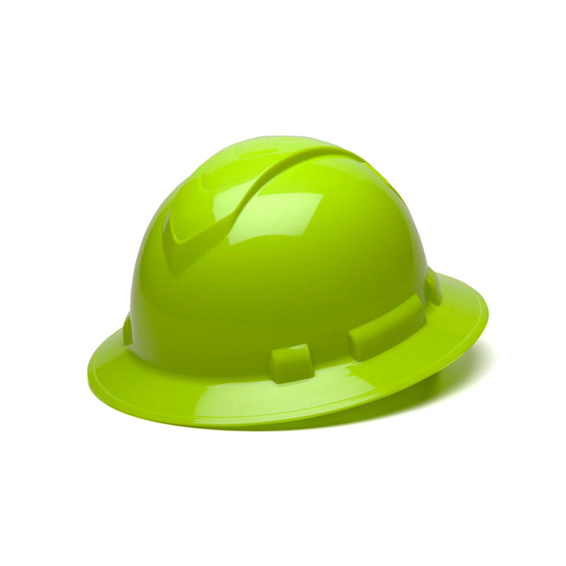 Pyramex - Ridgeline Full Brim Hard Hat - Hi Vis Lime-Ridgeline Full Brim 4 Pt Ratchet Suspension - 12/Each