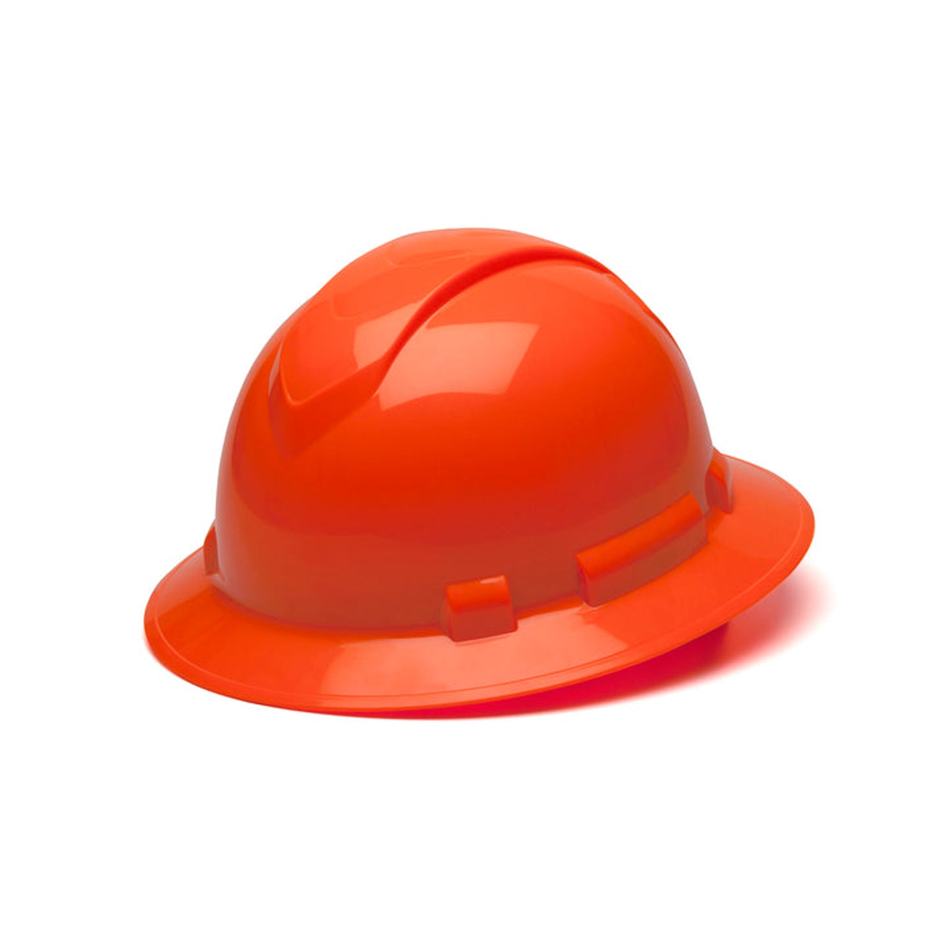 Pyramex - Ridgeline Full Brim Hard Hat - HI Vis Orange-Ridgeline Full Brim 4 Pt Ratchet Suspension - 12/Each