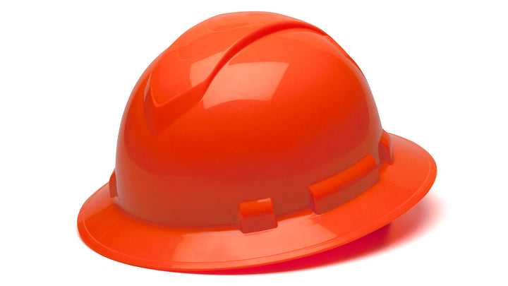 Pyramex - Ridgeline Full Brim Hard Hat - HI Vis Orange-Ridgeline Full Brim 4 Pt Ratchet Suspension - 12/Each