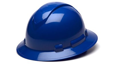 Pyramex Ridgeline Full Brim Hard Hat Blue 4 Pt Ratchet Suspension