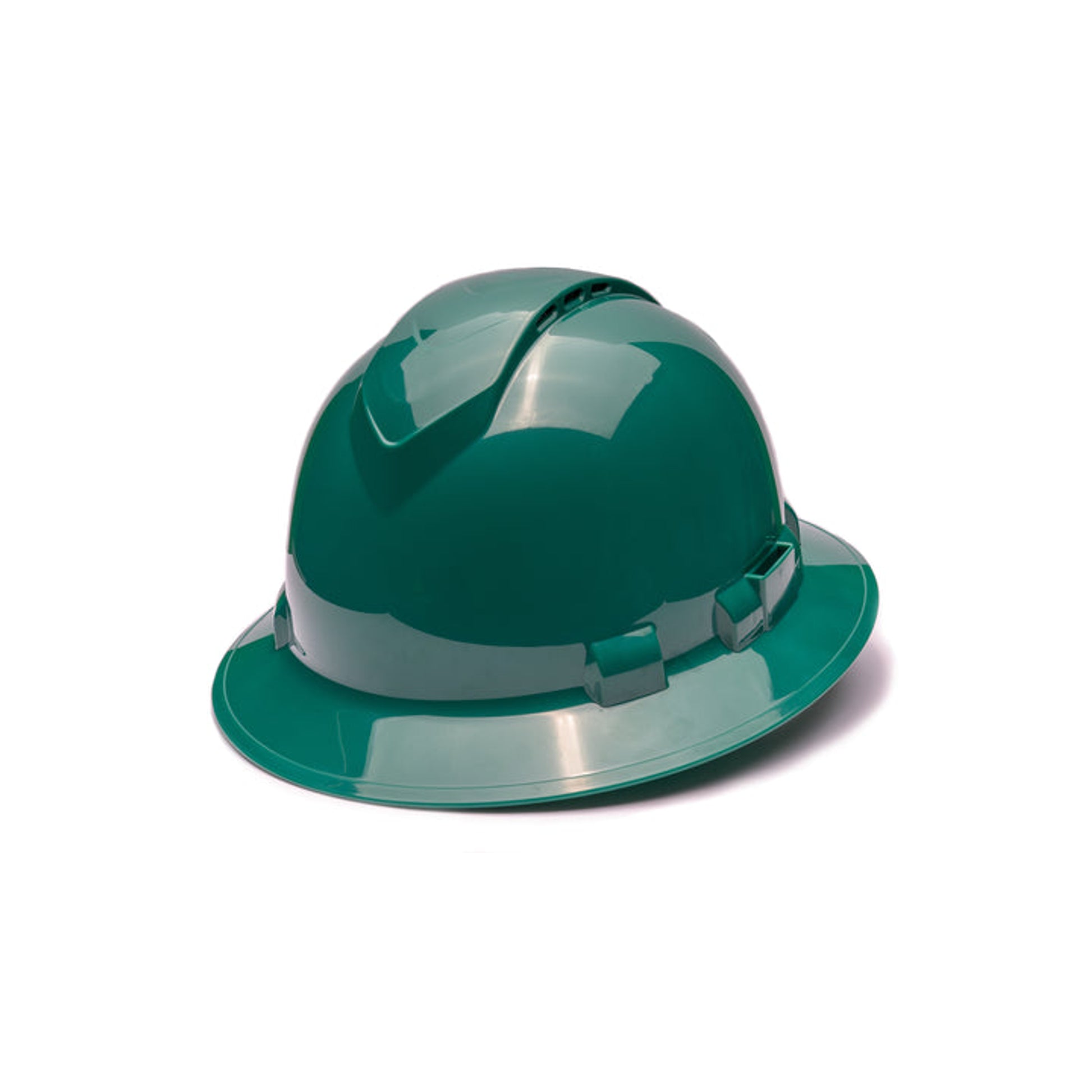 Pyramex - Ridgeline Full Brim Hard Hat Vented - Green-Ridgeline Full Brim 4 Pt Ratchet Suspension - 12/Each