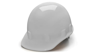 Pyramex SL Full Brim Sleek Shell Hard Hat White - Sleek Shell Cap Style 4 Pt Ratchet Suspension