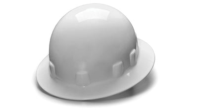 Pyramex SL Full Brim Sleek Shell Hard Hat White - Sleek Shell 4 Pt Ratchet Suspension
