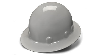 Pyramex SL Full Brim Sleek Shell Hard Hat Gray - Sleek Shell 4 Pt Ratchet Suspension
