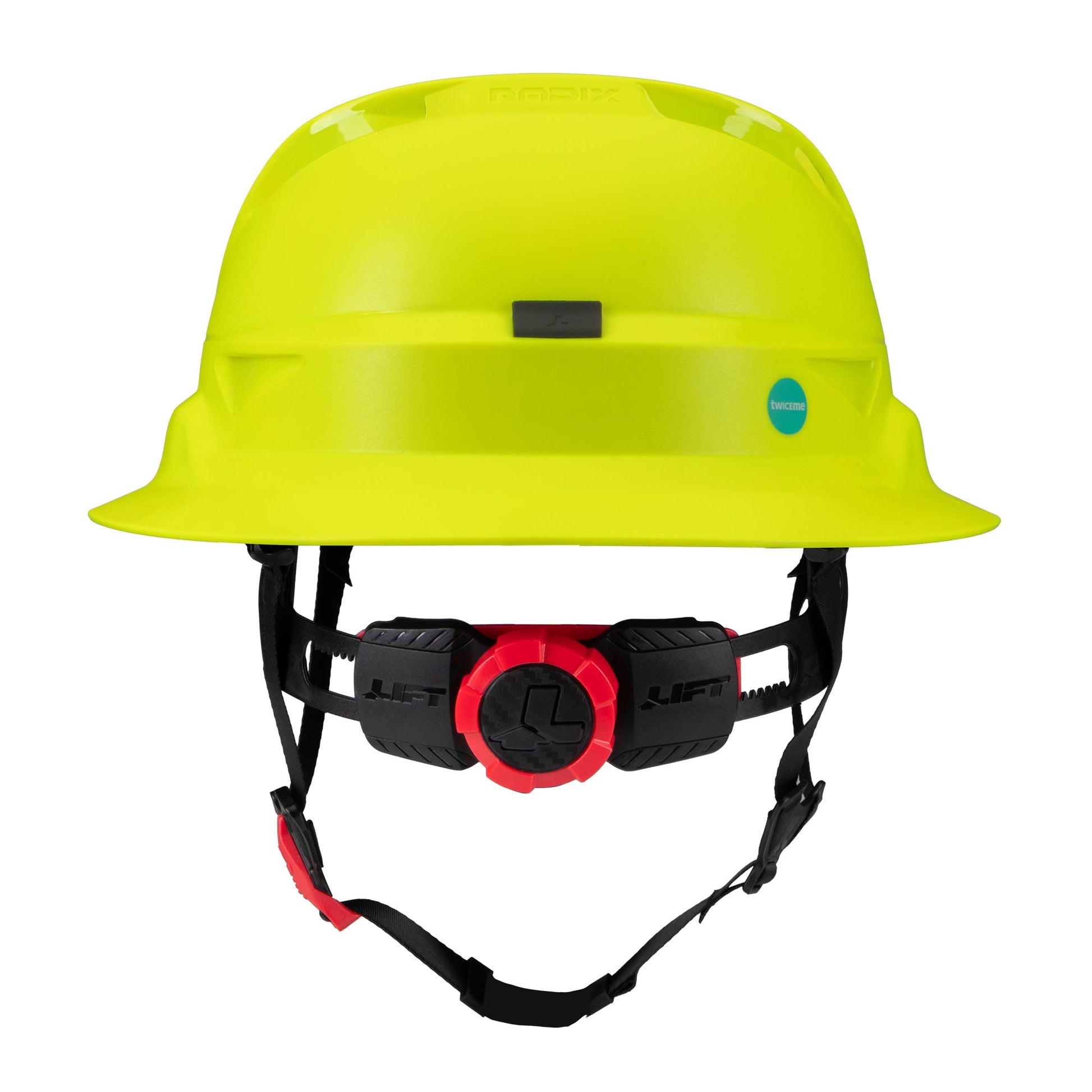 Lift Safety RADIX Type II Full Brim Non-Vented Helmet with twiceme - Hi-Viz Yellow - HRXF-25HVE2