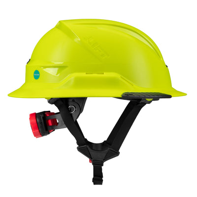 Lift Safety RADIX Type II Full Brim Non-Vented Helmet with twiceme - Hi-Viz Yellow - HRXF-25HVE2
