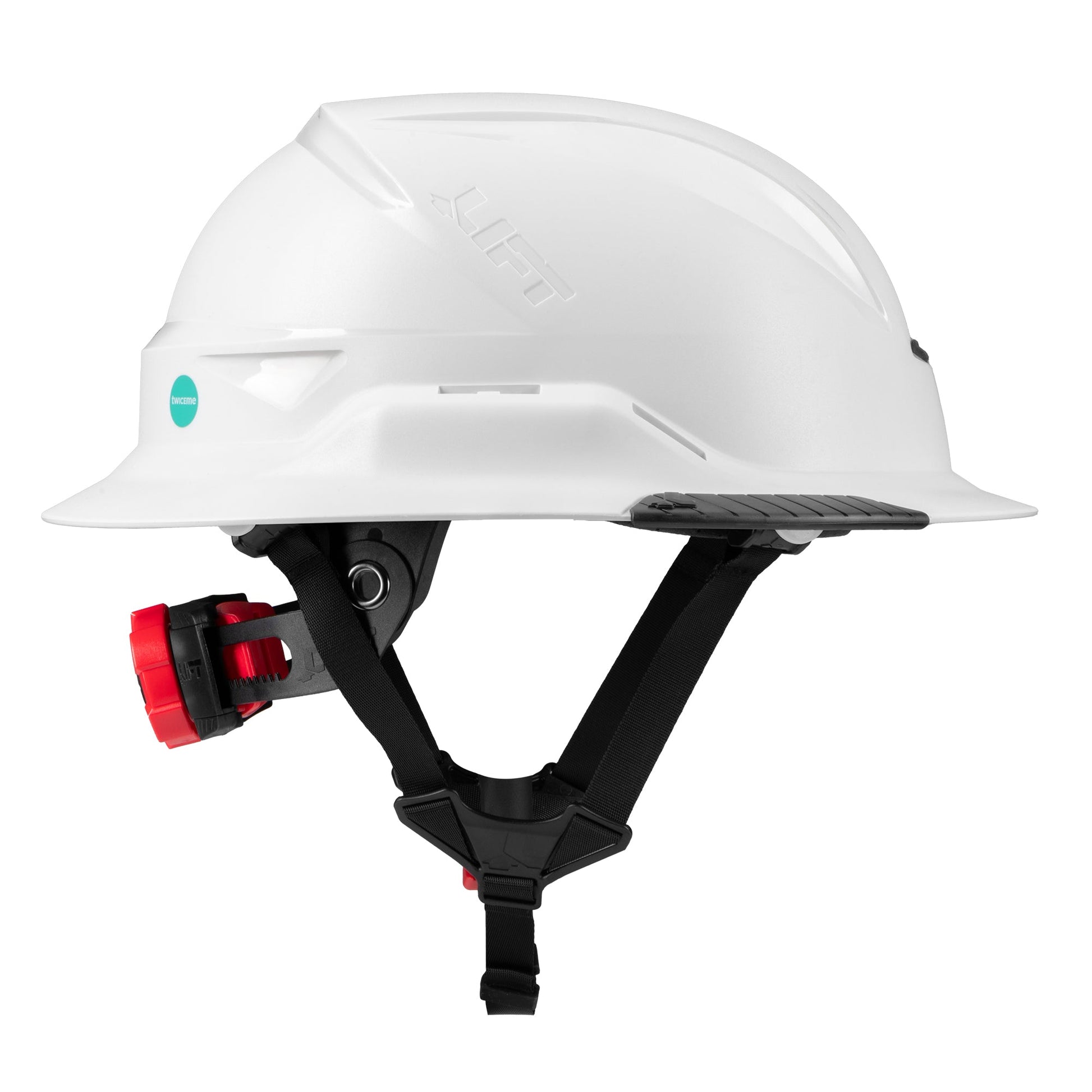 Lift Safety RADIX Type II Full Brim Non-Vented Helmet with twiceme - White - HRXF-25WE2