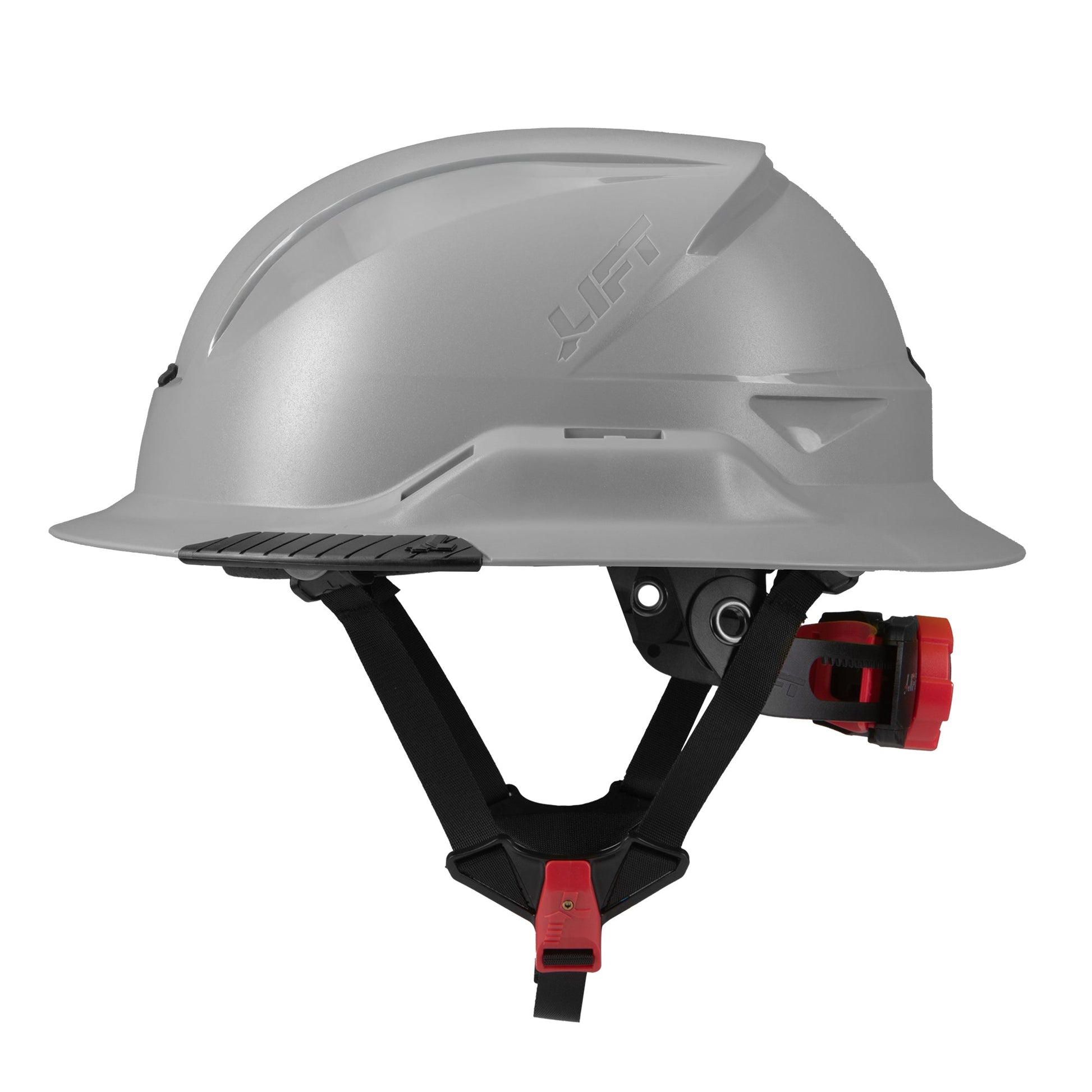 Lift Safety RADIX Type II Full Brim Non-Vented Helmet with twiceme - Gray - HRXF-25YE2
