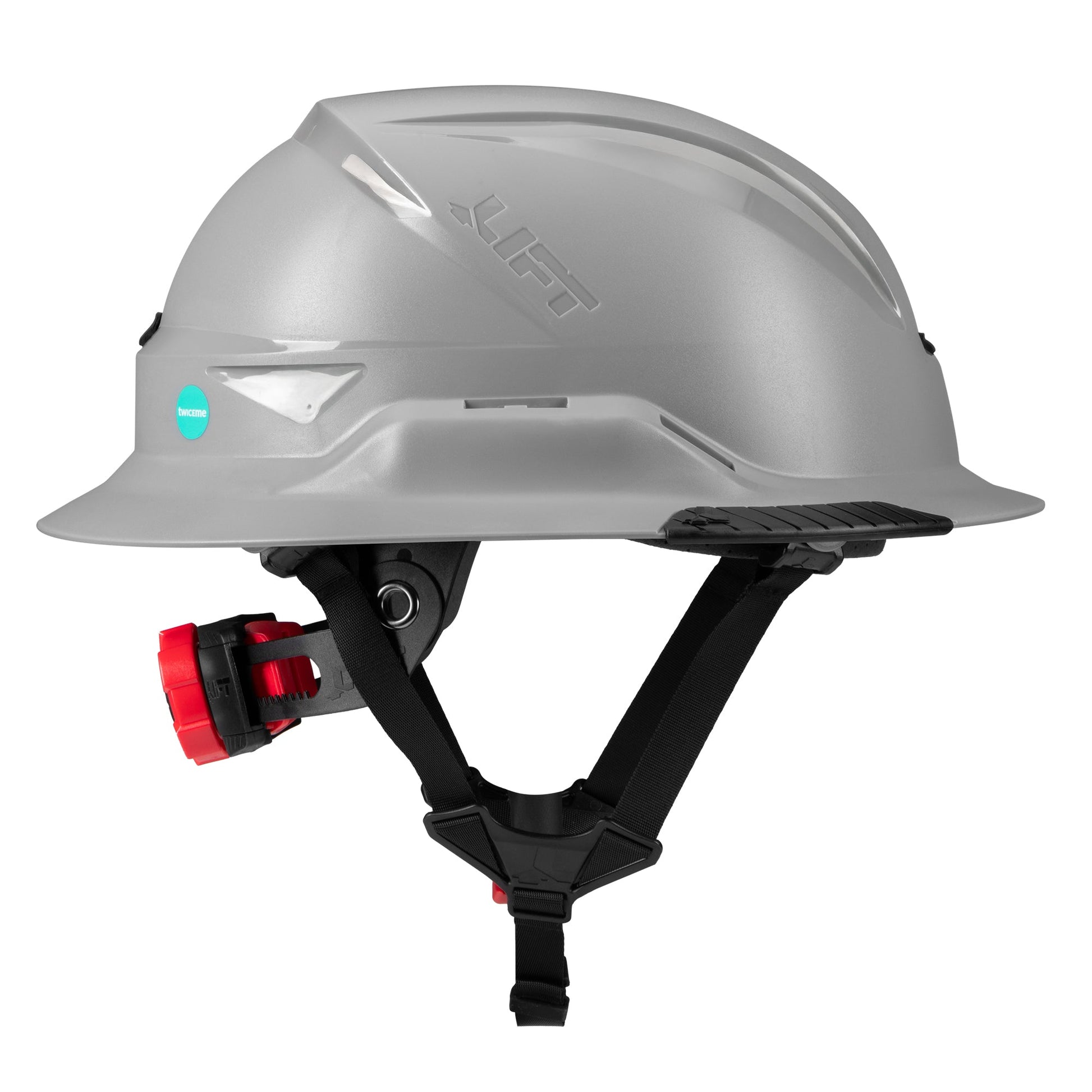 Lift Safety RADIX Type II Full Brim Non-Vented Helmet with twiceme - Gray - HRXF-25YE2