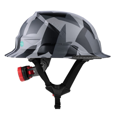 Lift Safety RADIX Type II Full Brim Non-Vented Helmet with twiceme - Black Geo Camo - HRXF-26UCE2