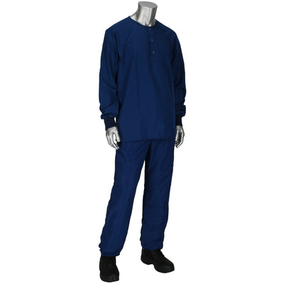 Uniform Technology Reusable Clothing Micodenier Navy Top & Bottom Sitewear - 5/EA - HSCBM1P/HSCTM3-49NV