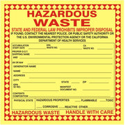 HAZARDOUS WASTE STATE AND FEDERAL LAW PROHIBITS IMPROPER DISPOSAL CALIFORNIA - HAZARDOUS WASTE STATE AND FEDERAL LAW PROHIBITS IMPROPER DISPOSAL CALIFORNIA, 6X6, Adhesive Vinyl