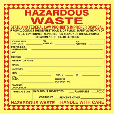 HAZARDOUS WASTE STATE AND FEDERAL LAW PROHIBITS IMPROPER DISPOSAL CALIFORNIA