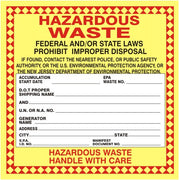 HAZARDOUS WASTE FED AND/OR STATE LAW HAZARDOUS WASTE HANDLE - HAZARDOUS WASTE FED AND/OR STATE LAW HAZARDOUS WASTE HANDLE, 6X6, Adhesive Vinyl