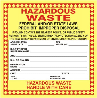 HAZARDOUS WASTE FED AND/OR STATE LAW HAZARDOUS WASTE HANDLE
