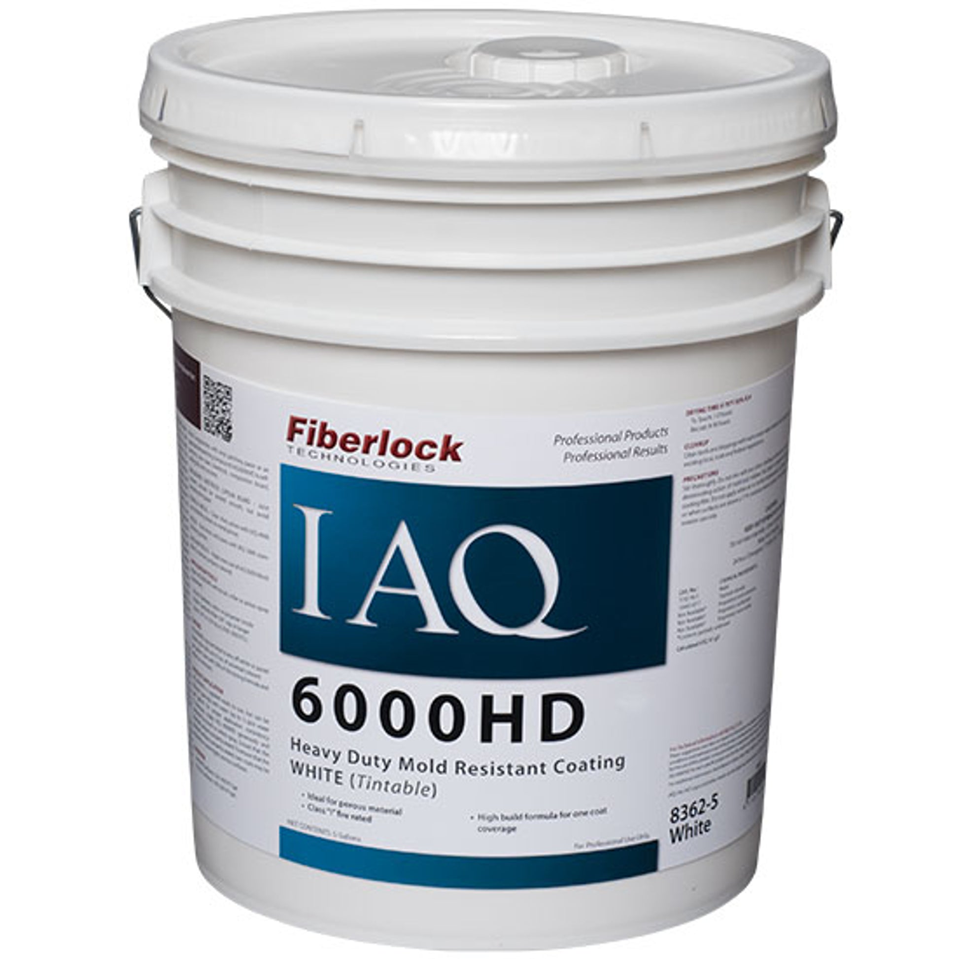 Fiberlock IAQ 6000HD - Heavy Duty Mold Resistant Coating - White - 5G -8362-5
