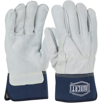 Ironcat Premium Split Cowhide Leather Palm Glove w/Full Back & Kevlar Stitching - Rubberized Safety Cuff - Navy - 1/DZ - IC6