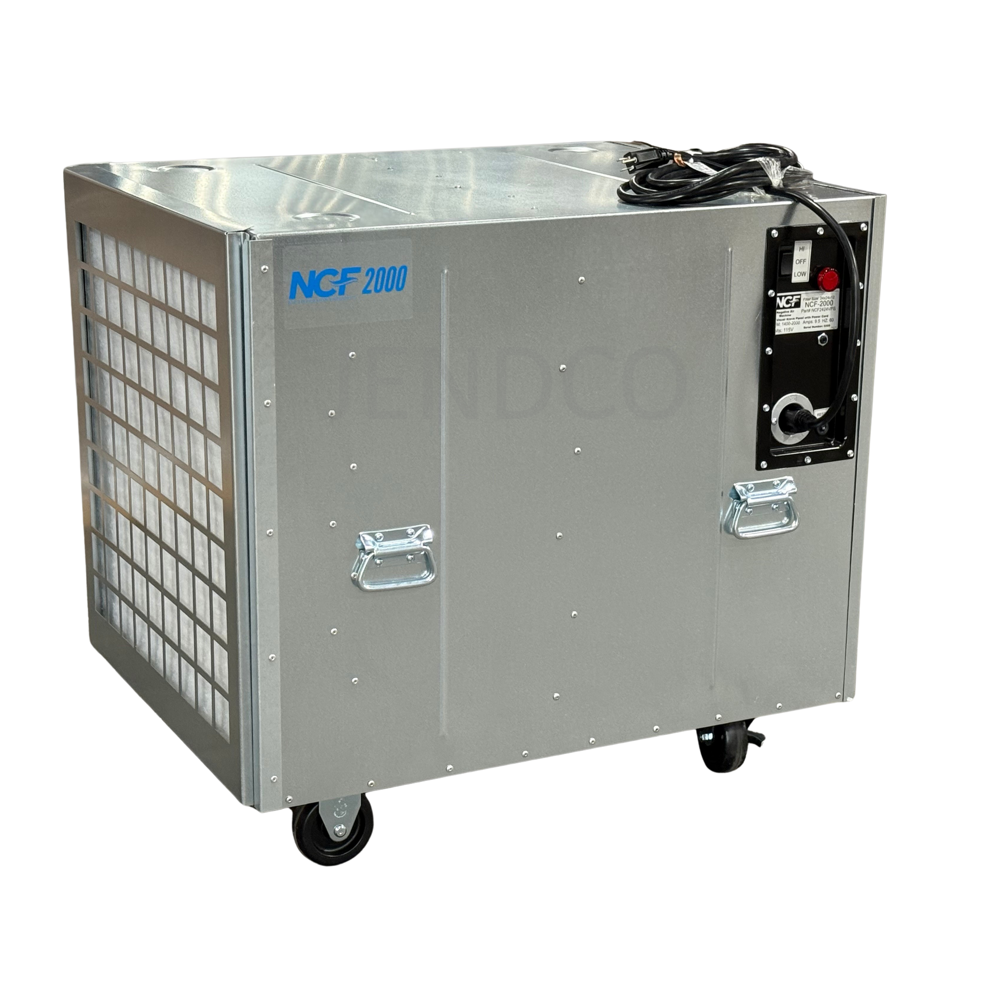NCF-2000 Negative Air Machine with Visual Alarm Panel (1400/2000 CFM) - 2424VPS