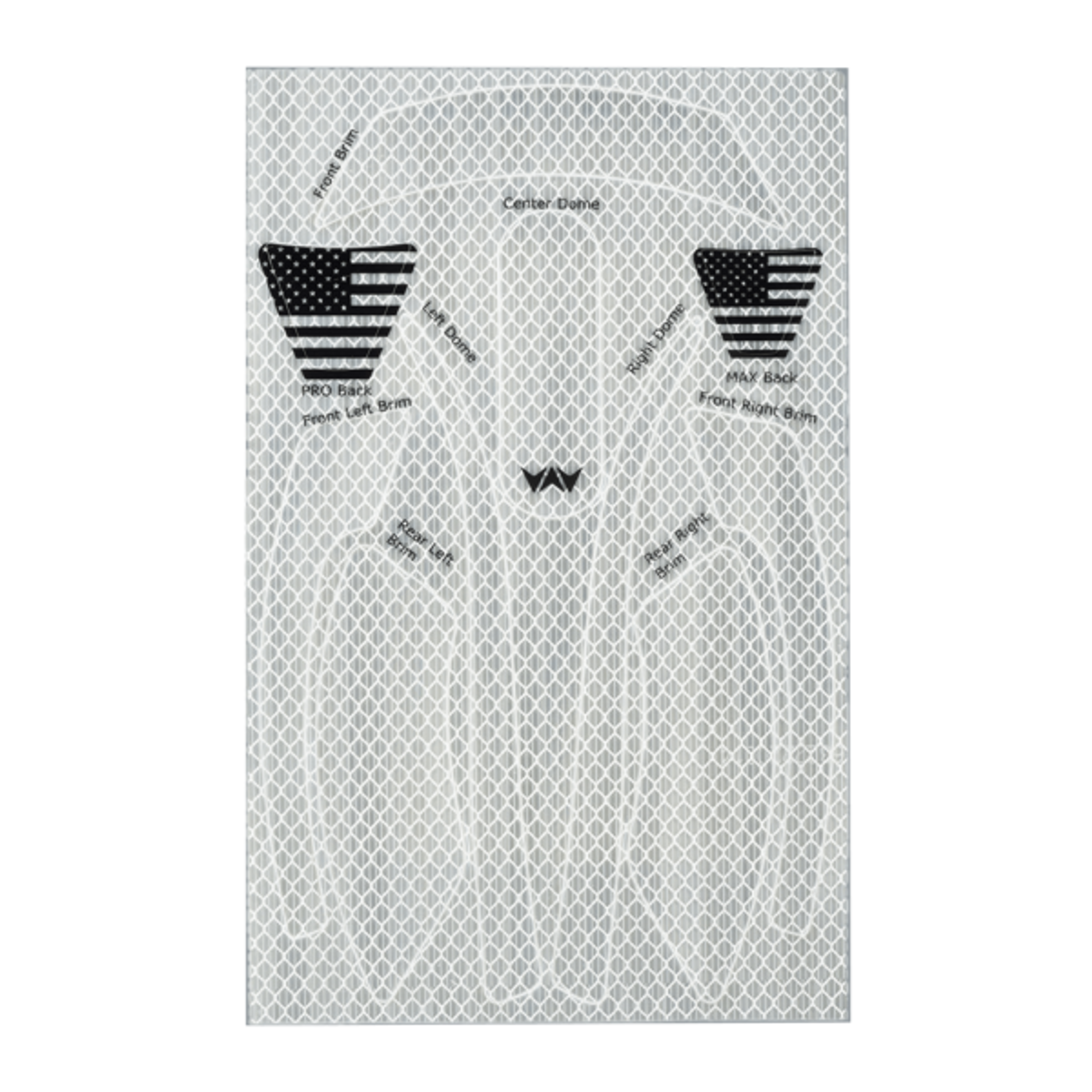 Hardknock Reflective Diamond Grade Sticker Kit for Resolve Full Brim Helmet - White - 810-0-105-01