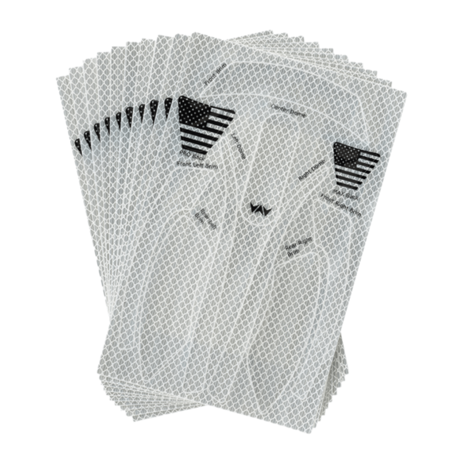 Hardknock Reflective Diamond Grade Sticker Kit for Resolve Full Brim Helmet - White - 10 Pack - 810-0-105-10