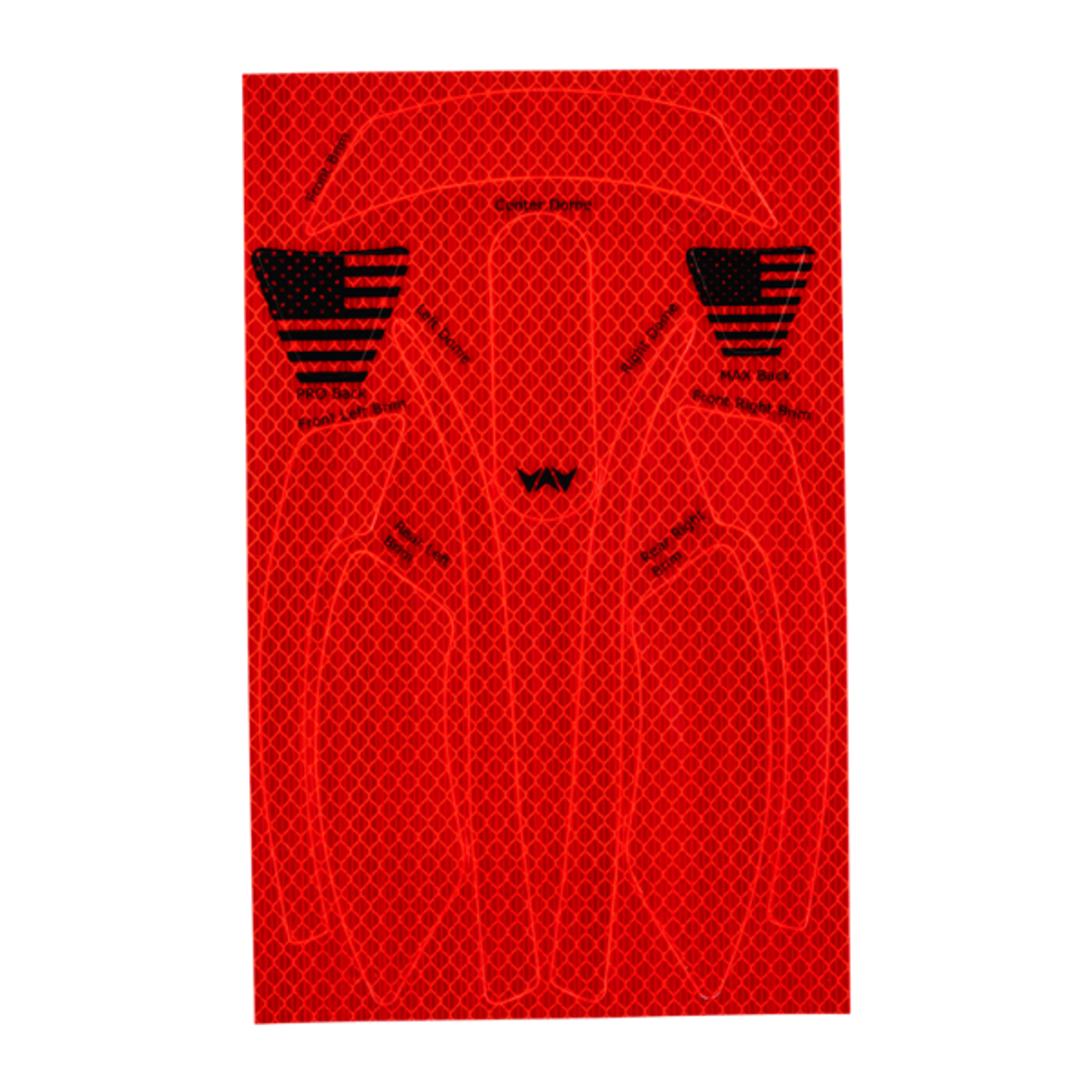Hardknock Reflective Diamond Grade Sticker Kit for Resolve Full Brim Helmet - Red - 810-0-620-01