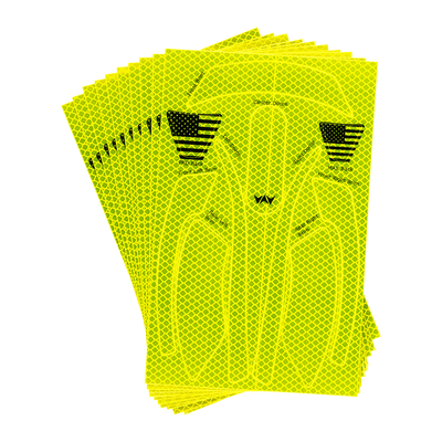 Hardknock Reflective Diamond Grade Sticker Kit for Resolve Full Brim Helmet - Neon Yellow - 10 Pack - 810-0-740-10