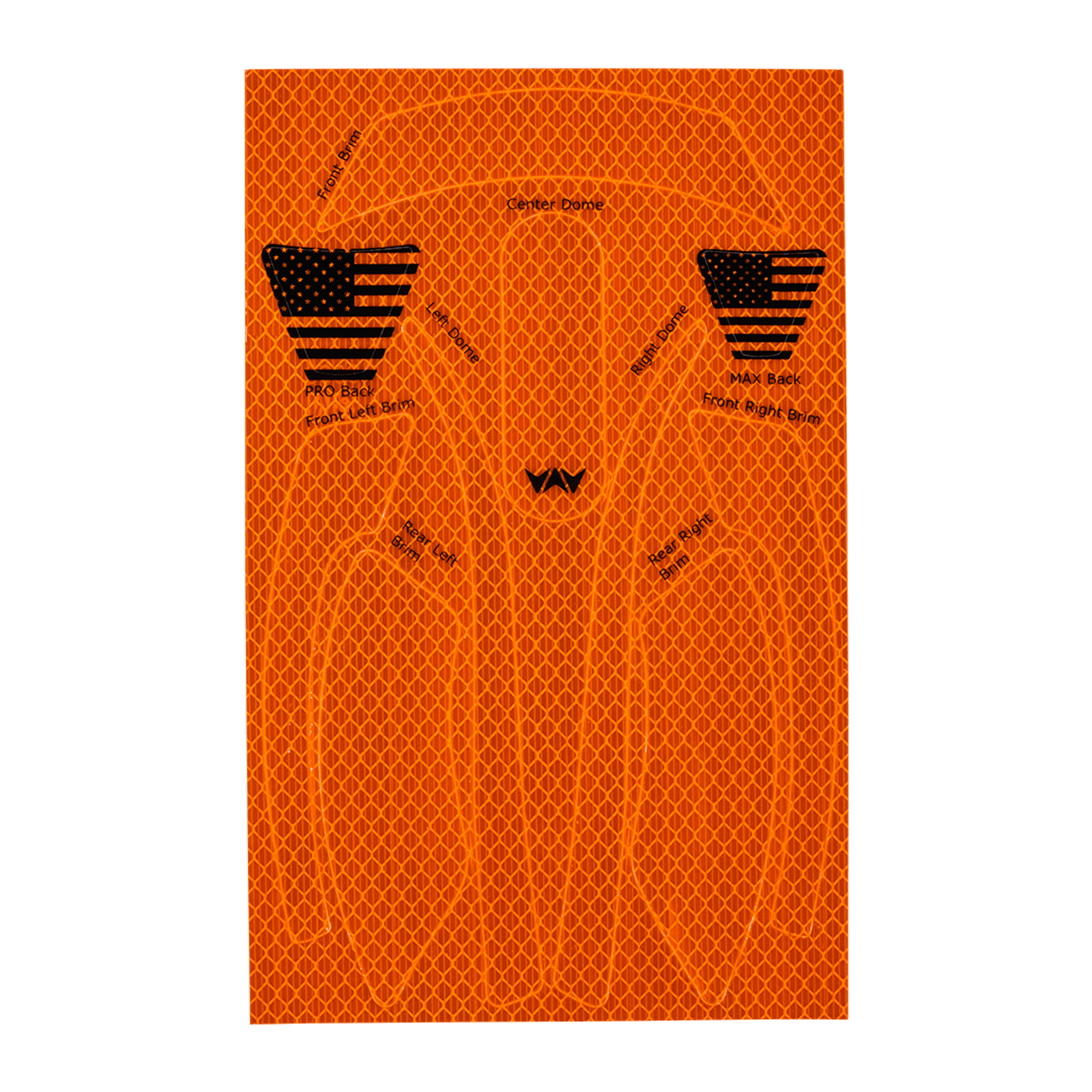 Hardknock Reflective Diamond Grade Sticker Kit for Resolve Full Brim Helmet - Neon Orange - 810-0-840-01