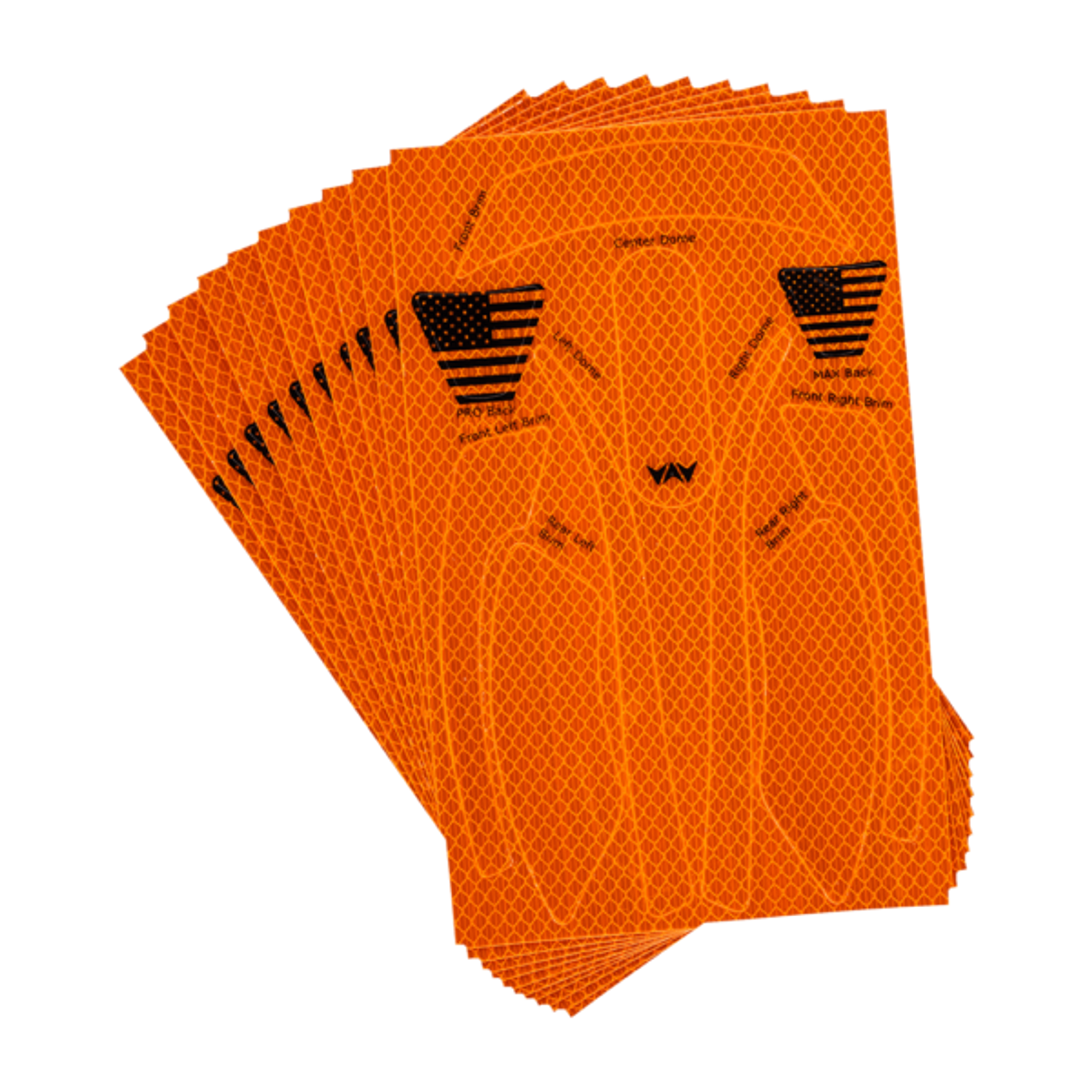 Hardknock Reflective Diamond Grade Sticker Kit for Resolve Full Brim Helmet - Neon Orange - 10 Pack - 810-0-840-10