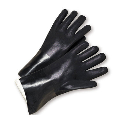 PIP PVC Dipped Glove w/Jersey Liner & Rough S&y Finish - 12" Length - Black - 1/DZ - 330-WCJ1027RF