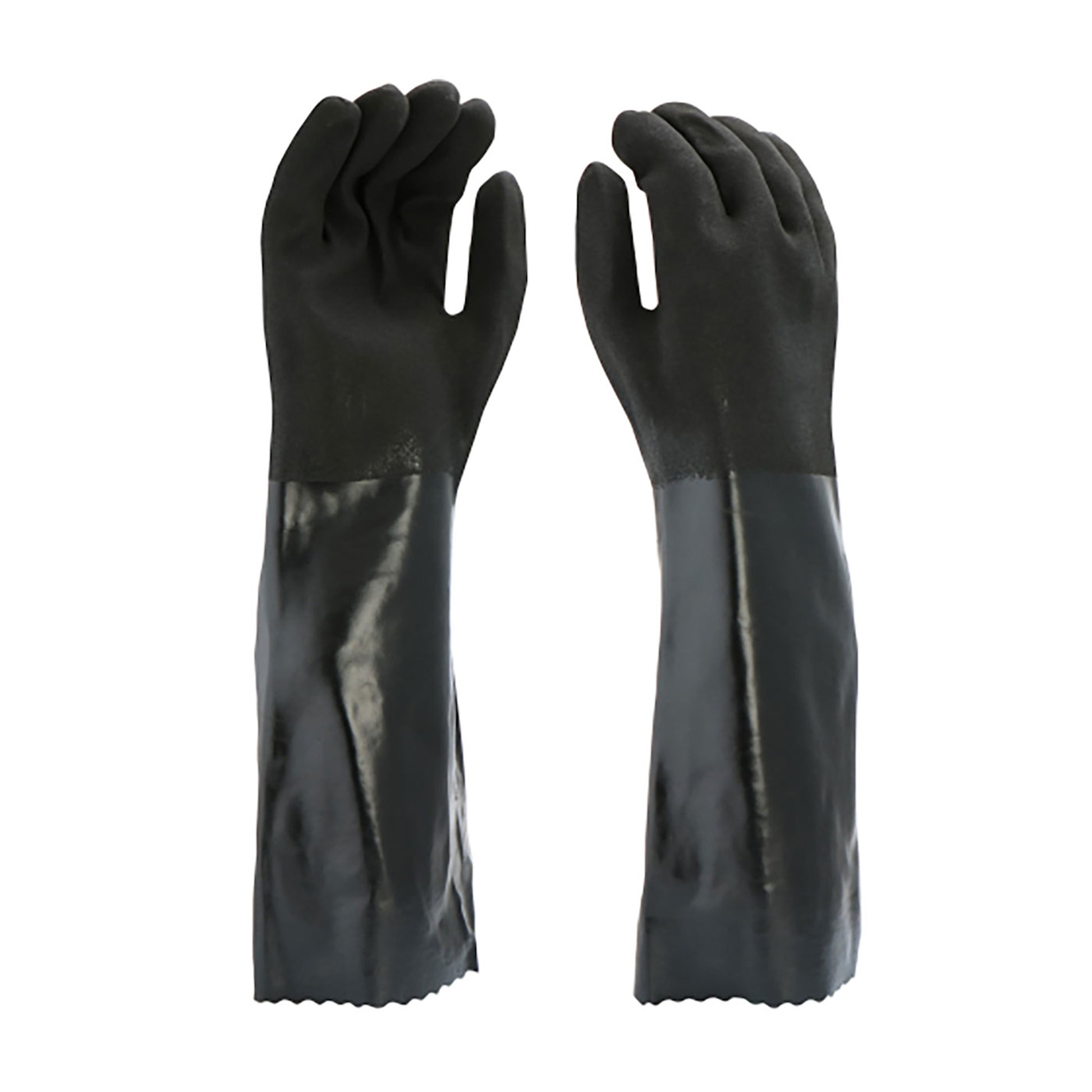 PIP PVC Dipped Glove w/Jersey Liner & Rough S&y Finish - 18" Length - Black - 1/DZ - 330-WCJ1087RF