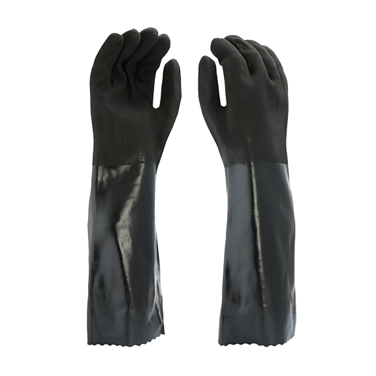 PIP PVC Dipped Glove w/Jersey Liner & Rough S&y Finish - 18" Length - Black - 1/DZ - 330-WCJ1087RF