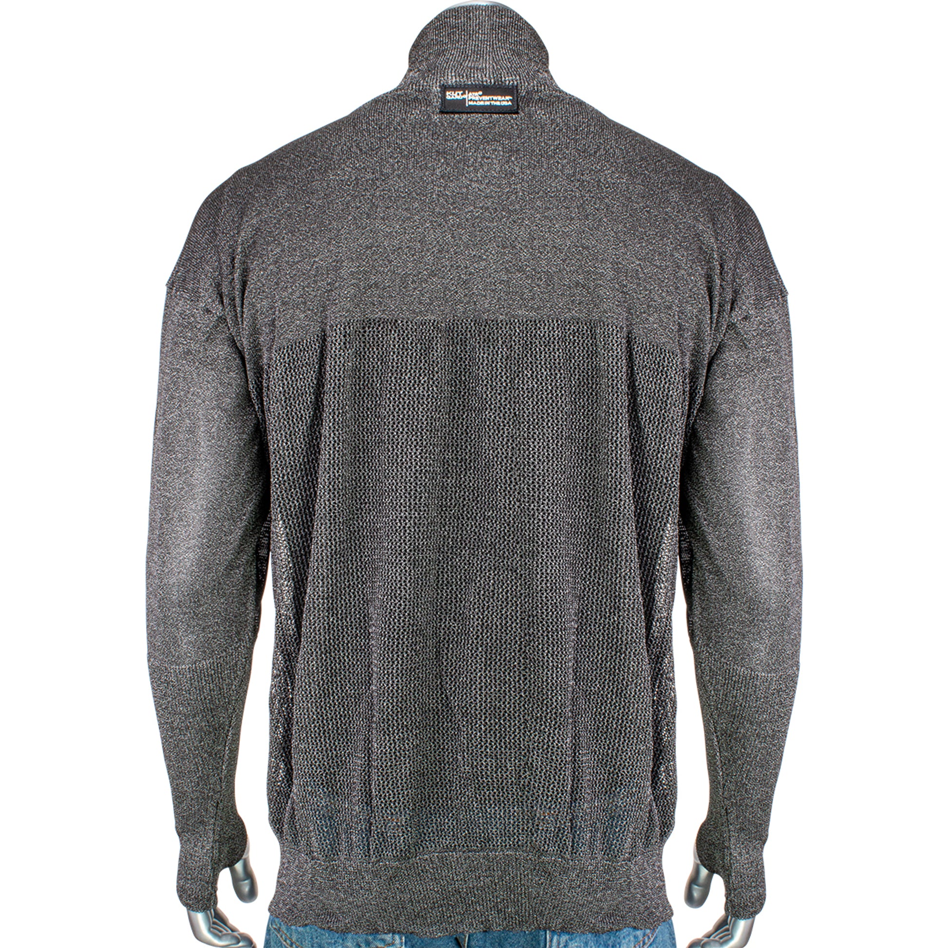 Kut Gard ATA PreventWear Blended Cut Resistant Jacket w/Mesh Back & Thumb Holes - Dark Gray - 1/EA - J145SP-4CM-TH