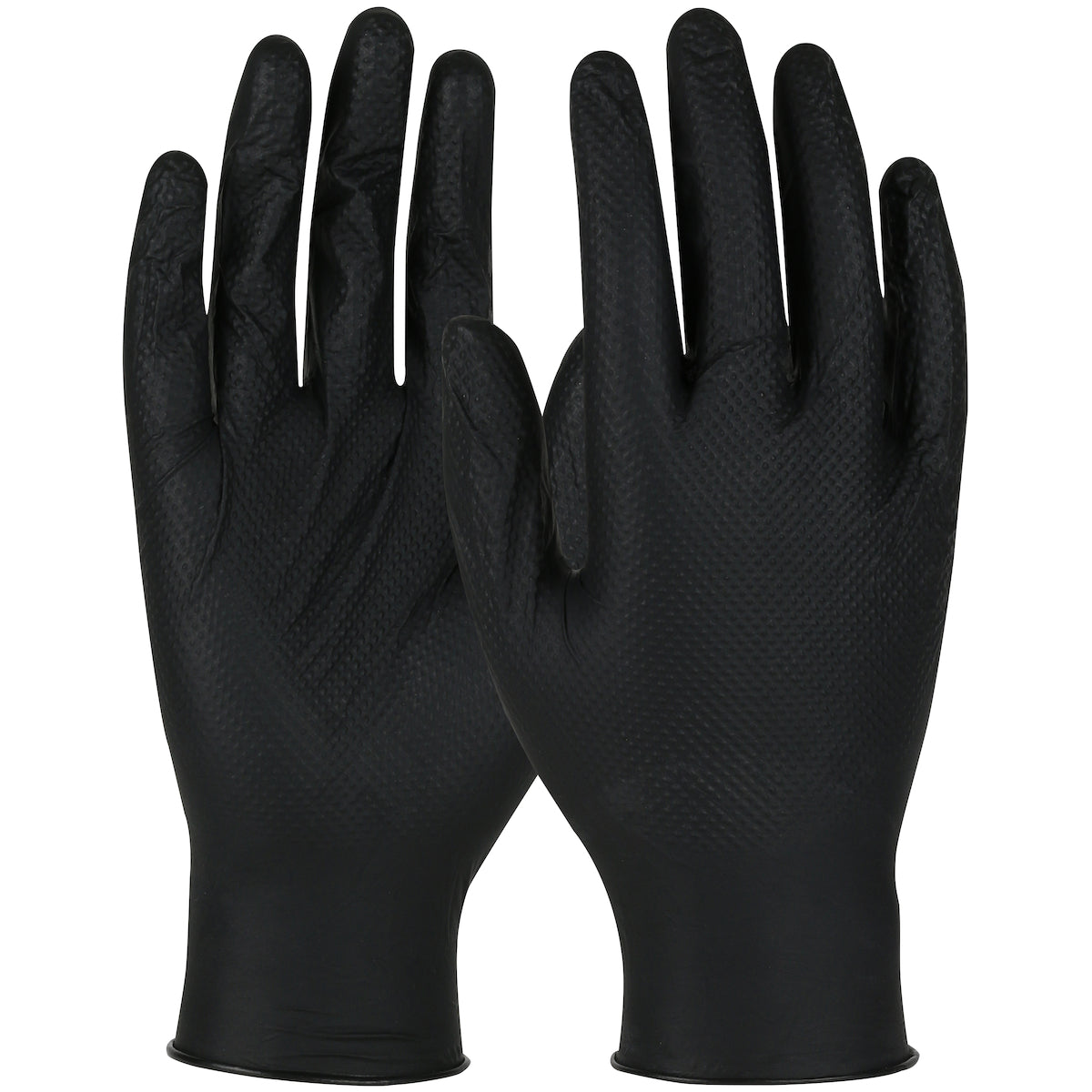 QRP Qualatrile Indy Premium Grade Disposable Nitrile Glove  Powder Free w/Textured Grip - 6 mil - Black - 1/CS - JTB09