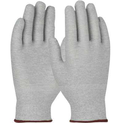 QRP Qualaknit Seamless Knit Nylon / Carbon Fiber Electrostatic Dissipative (ESD) Glove - Gray - 1/CS - KAS