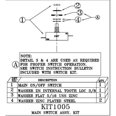 Hawk Enterprises Switch Kit - On/Off - Most Hawk Machines - K1001