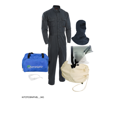 Enespro TECGEN FR 8 cal Coverall Arc Flash Kit with Balaclava- No Gloves - KIT2TC8 PVB NG