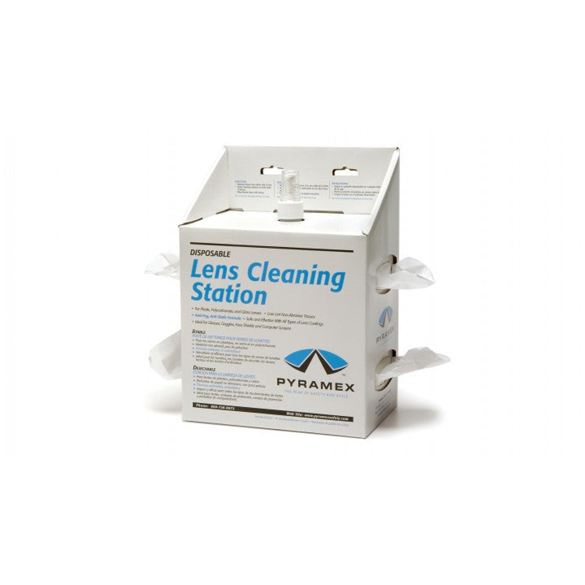 Pyramex - Lens Cleaner - Lens Cleaning Station w/16 oz Cleaning Solution/1200 tissues - 1/Each