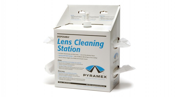 Pyramex - Lens Cleaner - Lens Cleaning Station w/16 oz Cleaning Solution/1200 tissues - 1/Each