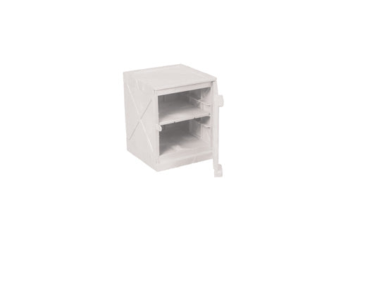Justrite Quik-Assembly Bench Top Poly Acid and Corrosive Safety Cabinet - 4 Gallon - 2 Shelves - Blue - M04CRA