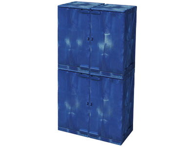 Justrite Quik-Assembly Modular Poly Acid and Corrosive Cabinet - 48 Gallon - 8 Shelves - Blue - M48CRA